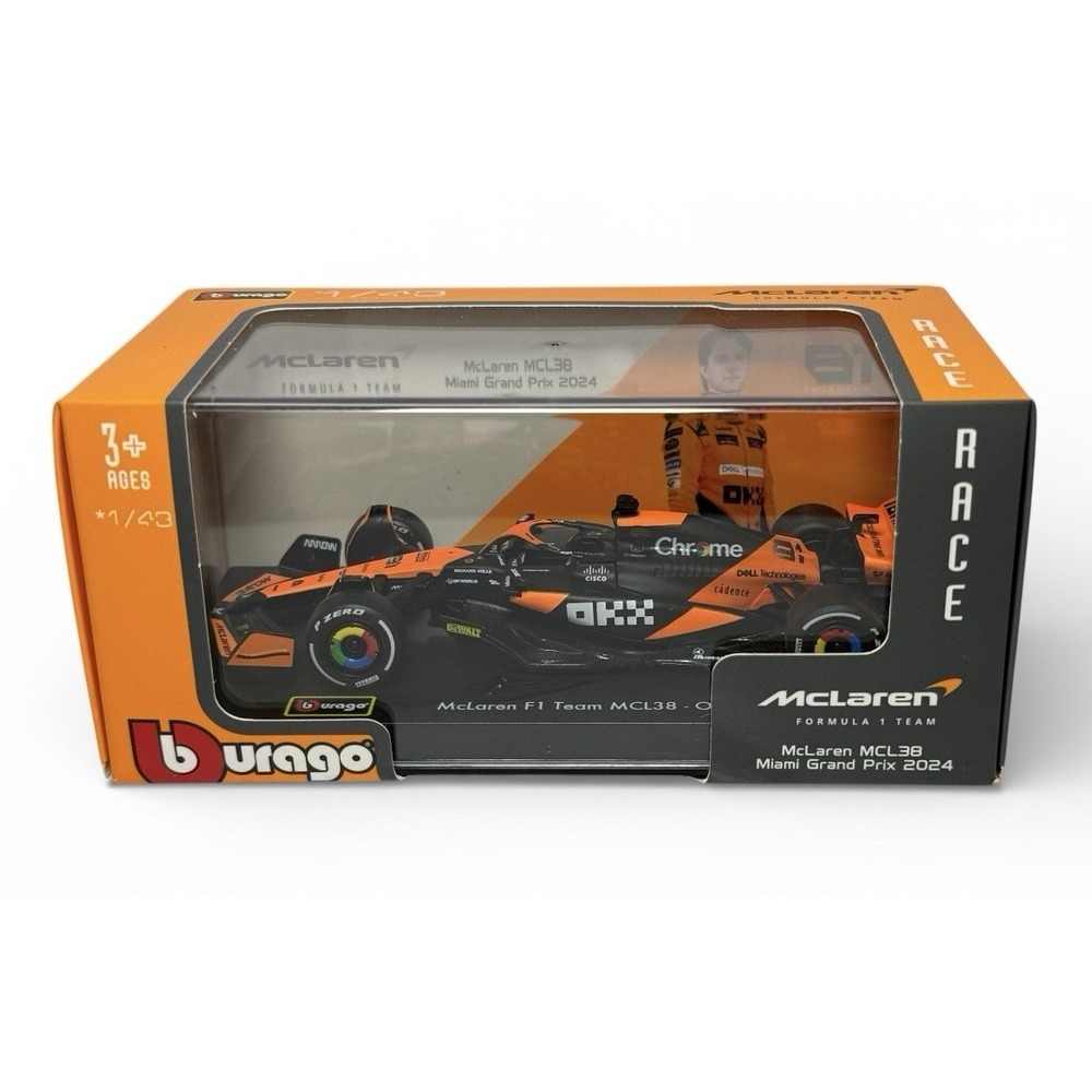 Burago 1:43 Scale McLaren MCL38 2024 F1 Miami Grand Prix Oscar Piastri #81 NEW